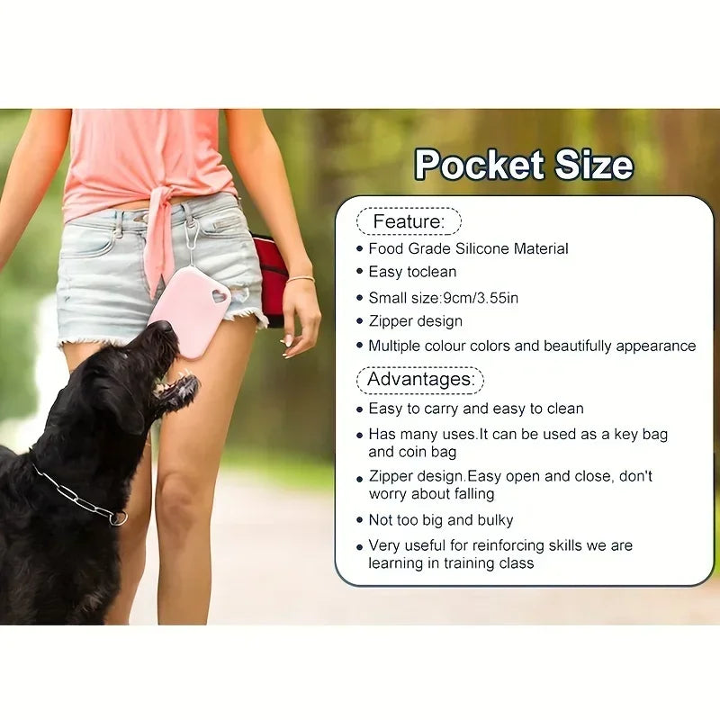 Silicone Dog Treat Pouch – Leak‑Proof Training Bag for Walks & Outdoor Use