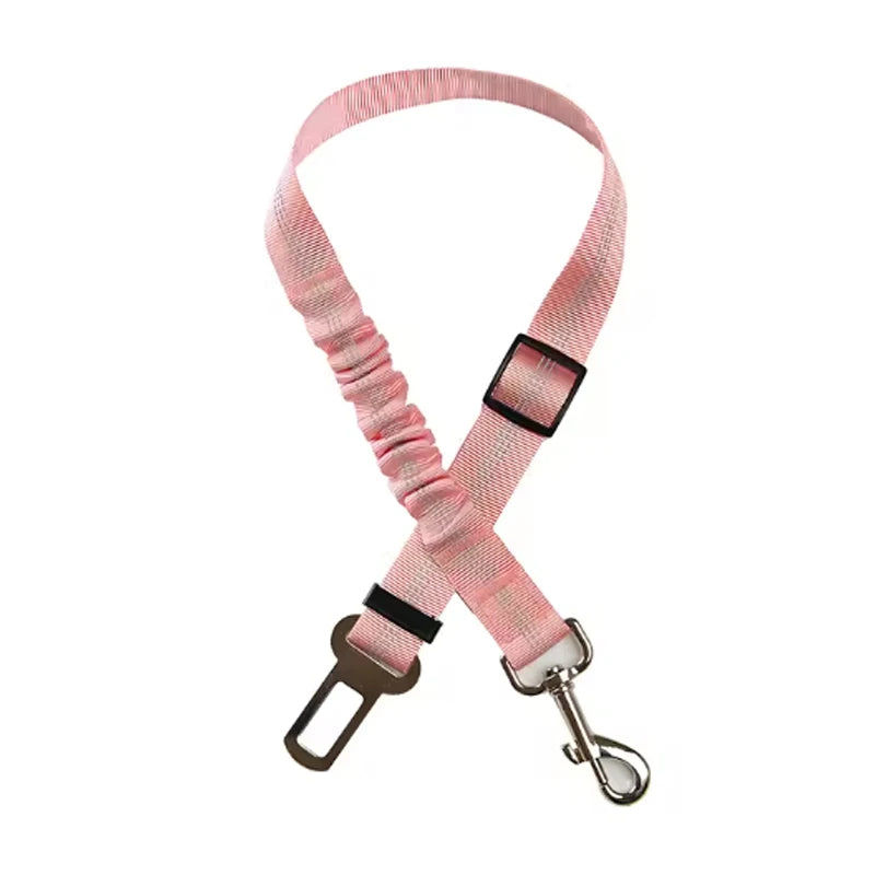 Adjustable Dog Car Seat Belt – Elastic Safety Leash for Travel