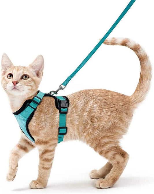 Escape‑Resistant Cat Harness & Leash Set – Adjustable Soft Vest with Reflective Straps
