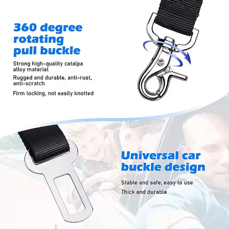 Adjustable Dog Car Seat Belt – Elastic Safety Leash for Travel