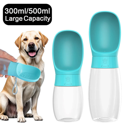 Portable Dog Water Bottle with Bowl – 500ml Leak‑Proof Travel Dispenser for Pets