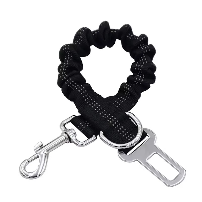 Adjustable Dog Car Seat Belt – Elastic Safety Leash for Travel